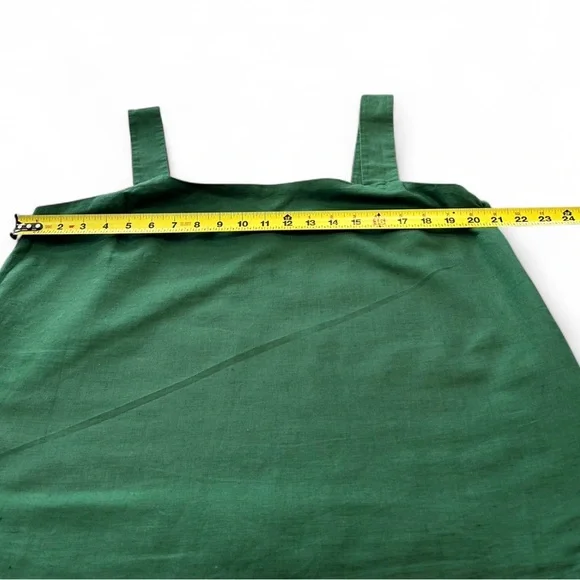 J. Crew Deep Green Square-Neck Tank with Wide Straps - Picture 4 of 6